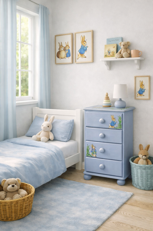 SOLD Peter Rabbit - Bedside Drawers, Hand Painted