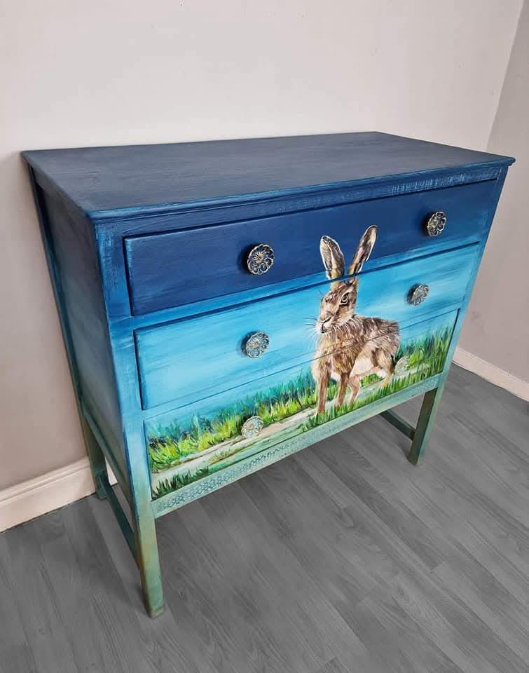 SOLD- Wild Hare Dresser, Handpainted