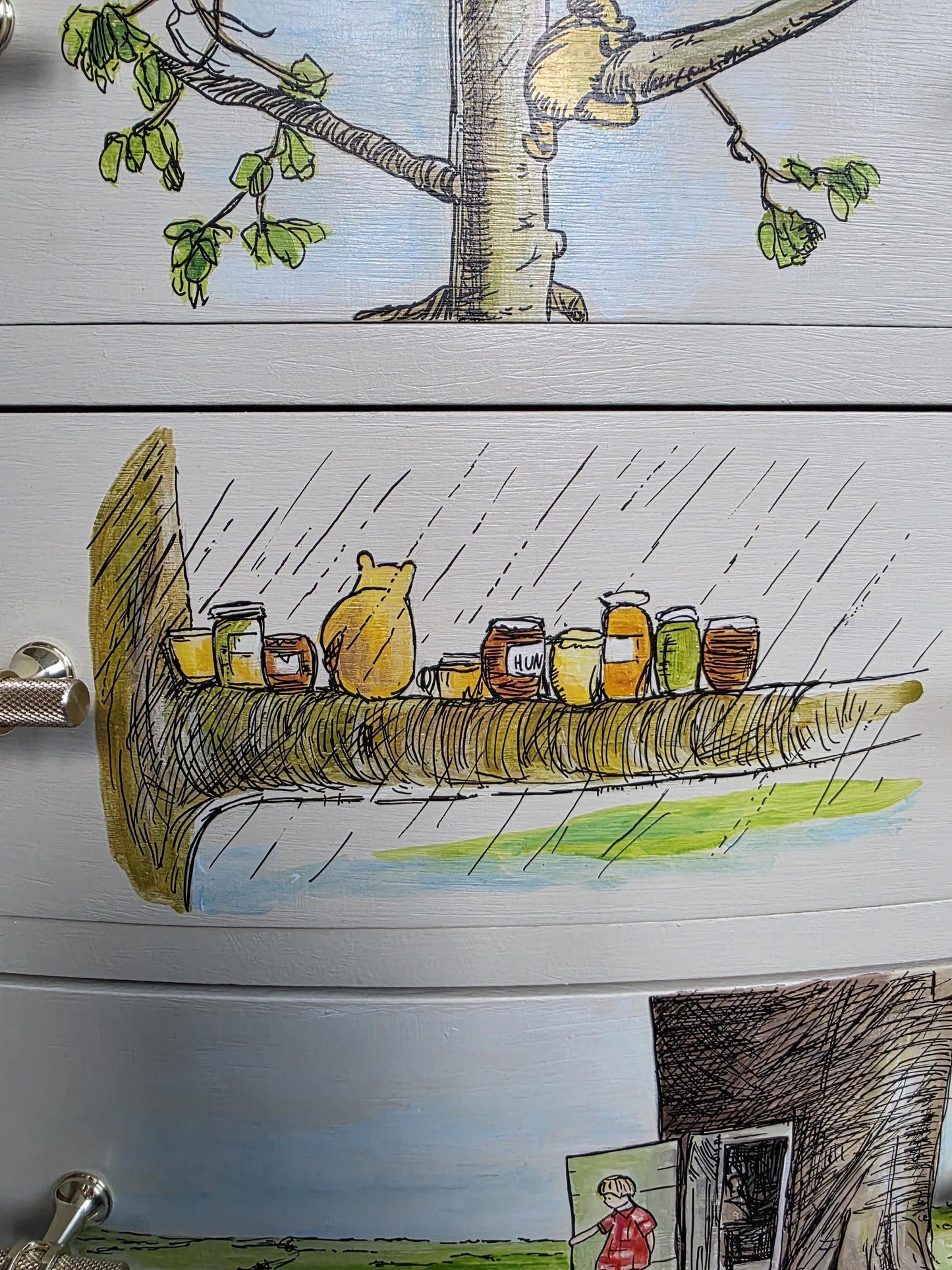 Winnie the Pooh Tall Drawers, Handpainted