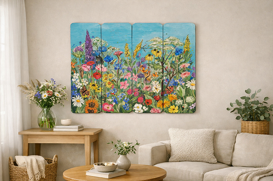 SOLD Where the Wildflowers Gather, Original Hand Painted Design
