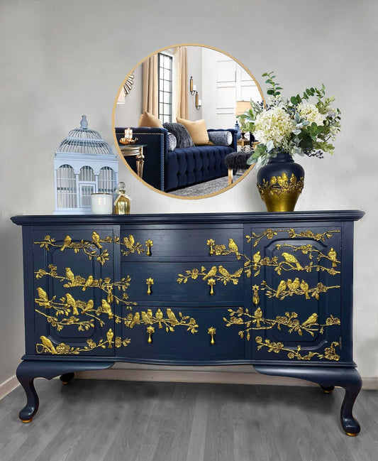 SOLD- Nightingale Sideboard, Handpainted