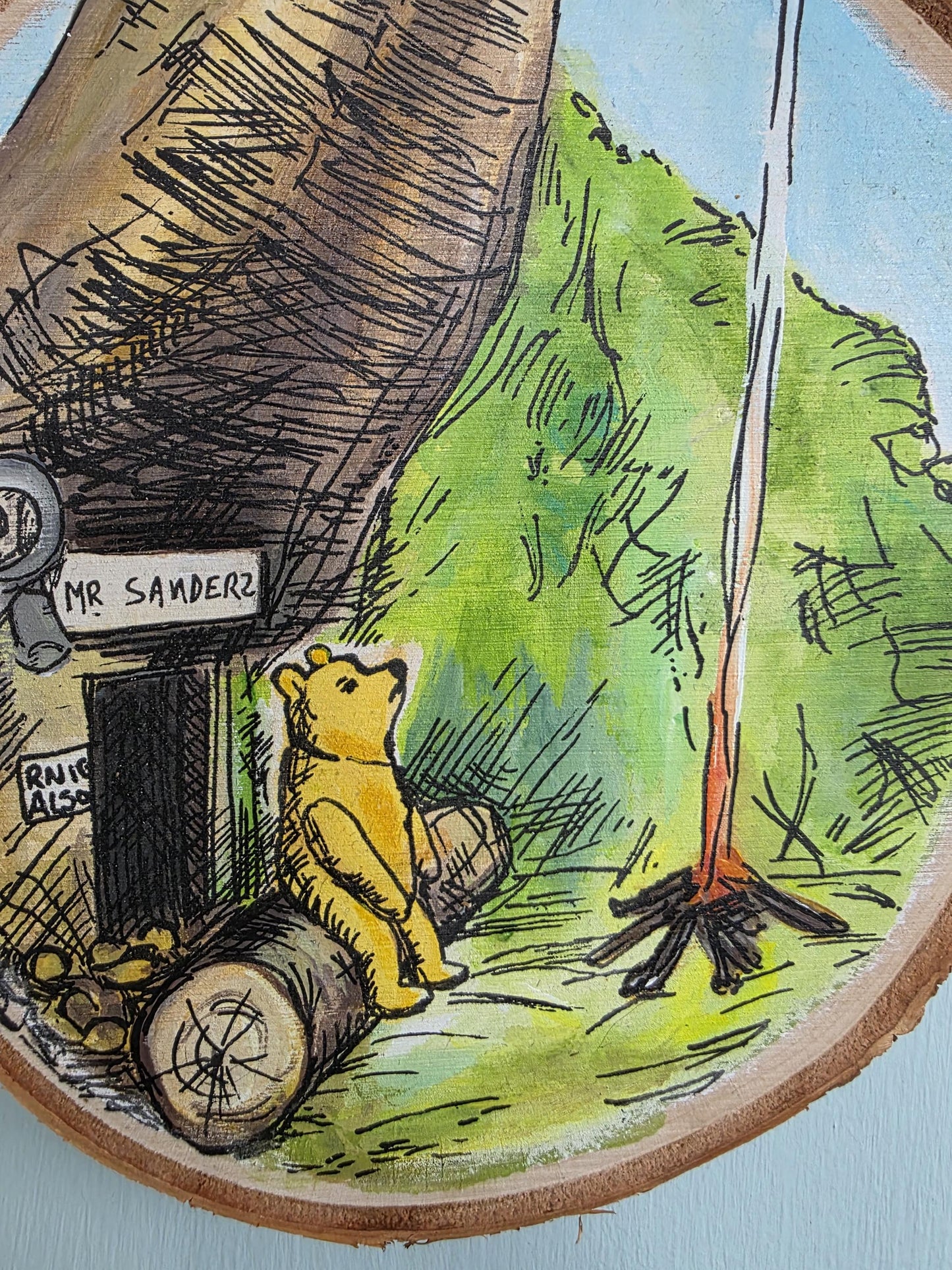 Winnie the Pooh, Thinking Spot Wall Art - Handpainted