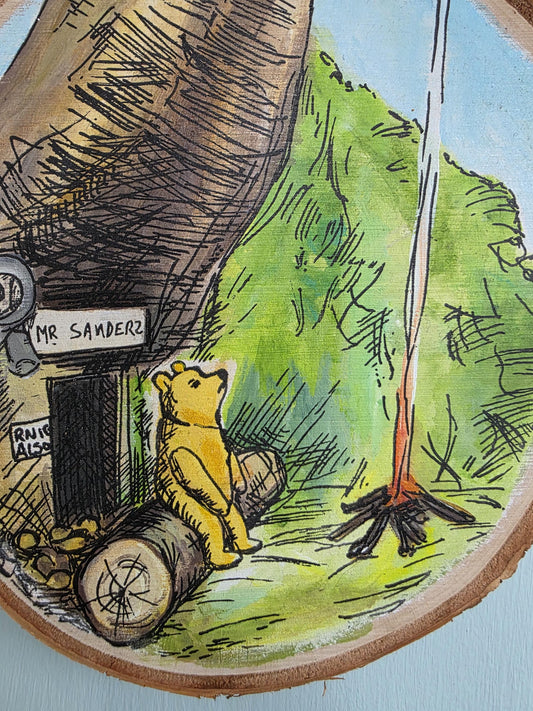 Winnie the Pooh, Thinking Spot Wall Art - Handpainted