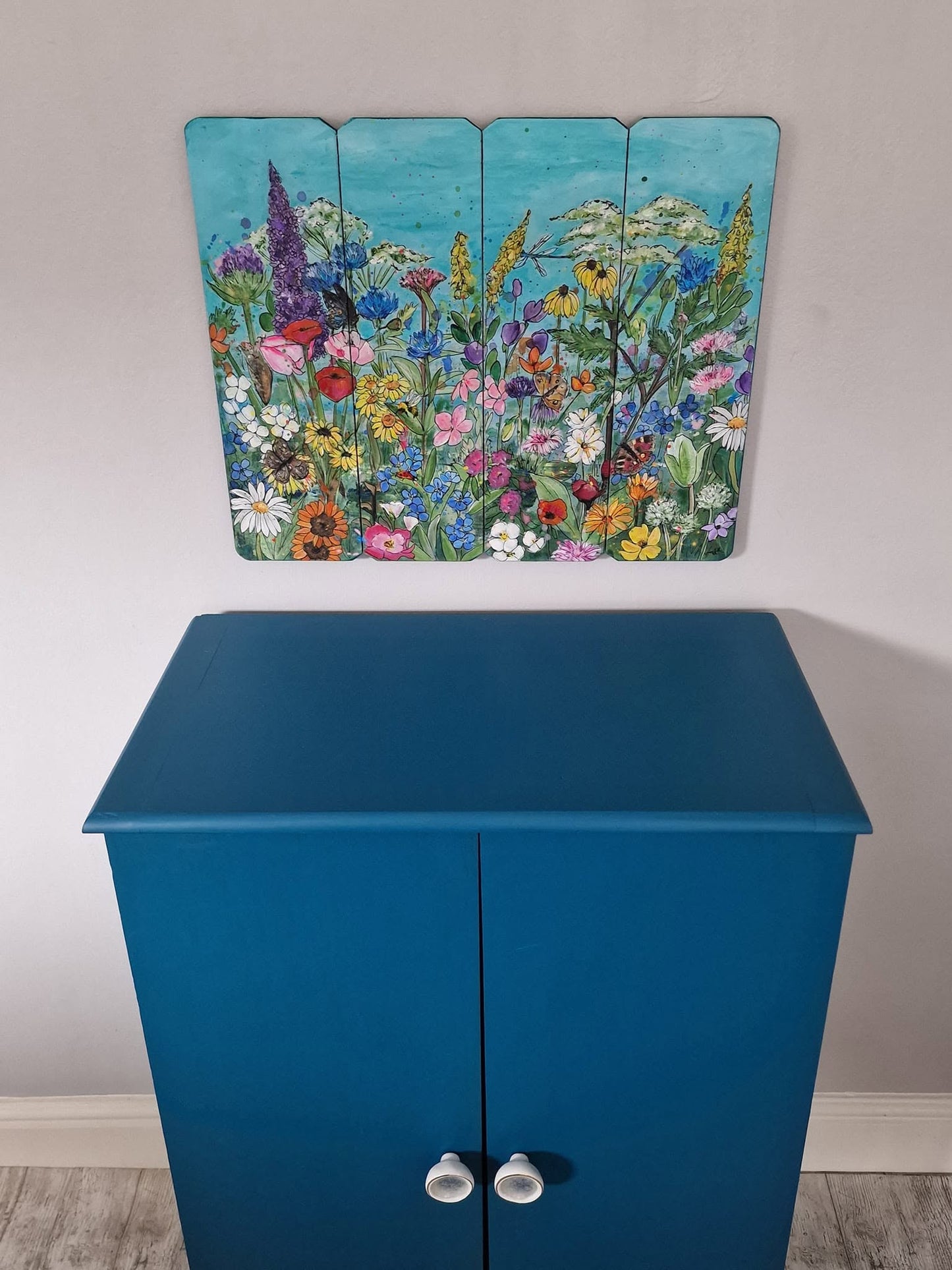 SOLD Where the Wildflowers Gather, Original Hand Painted Design