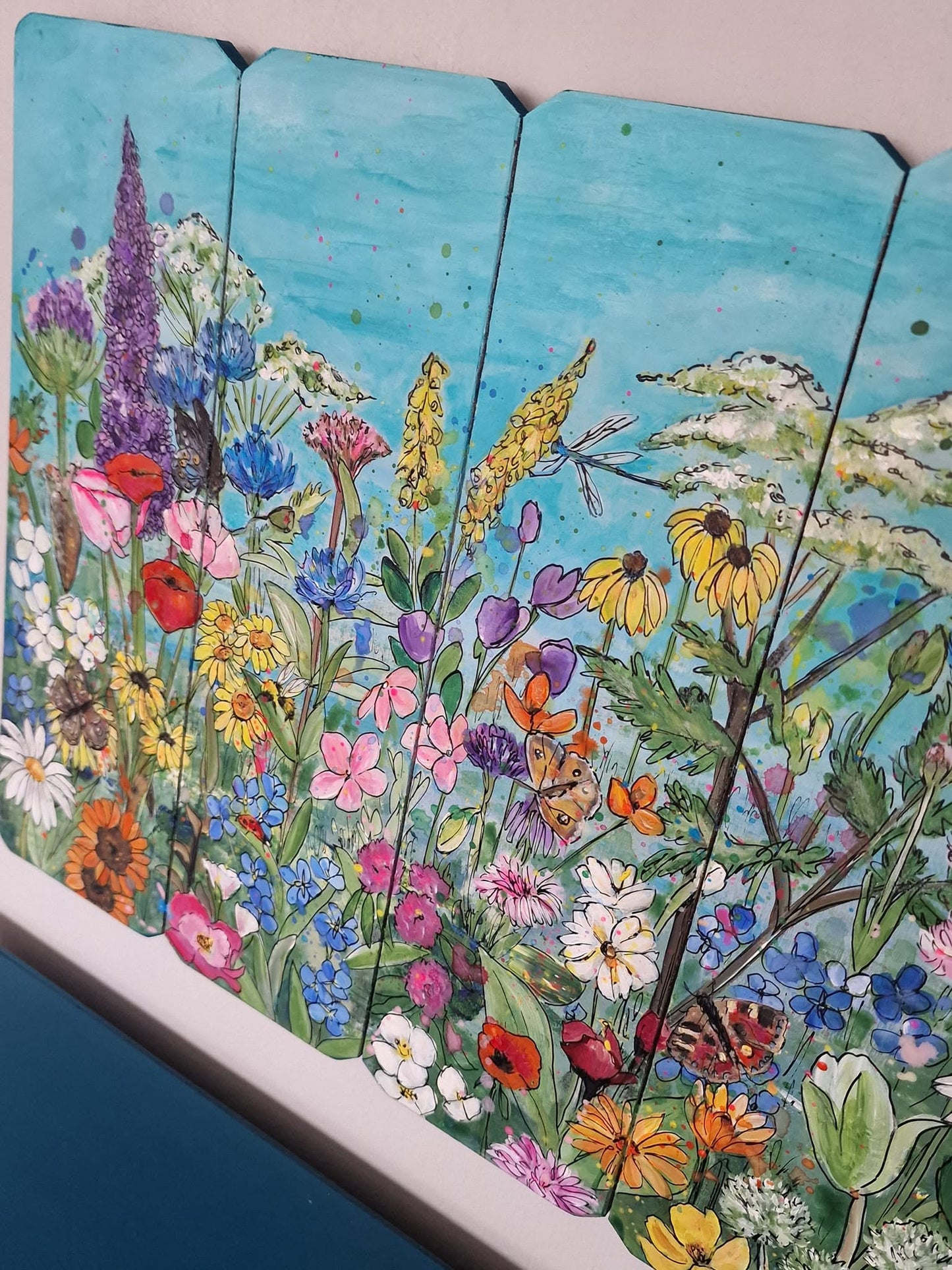 SOLD Where the Wildflowers Gather, Original Hand Painted Design