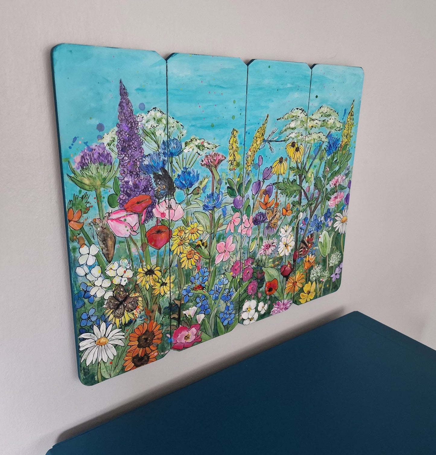 SOLD Where the Wildflowers Gather, Original Hand Painted Design
