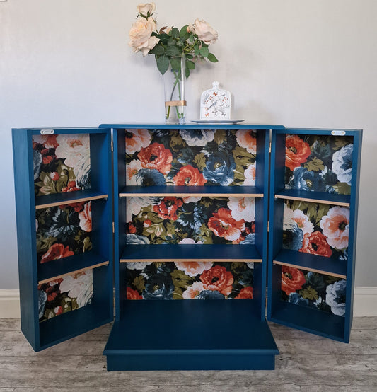 SOLD - Lady Whistledown Cupboard – Hand‑Painted Floral Shelving Unit Inspired by Bridgerton