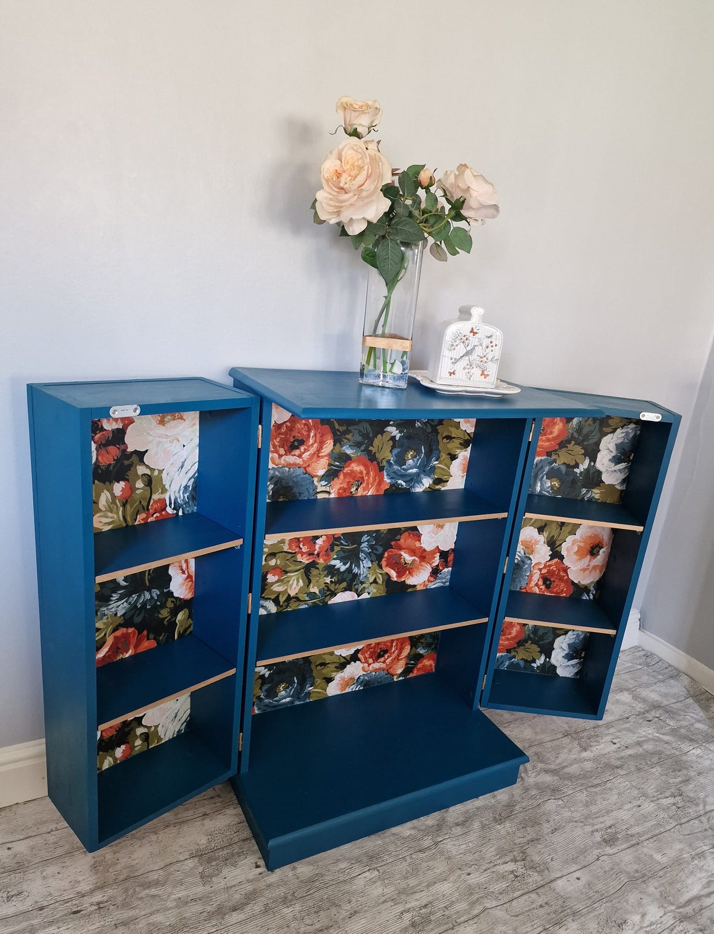 SOLD - Lady Whistledown Cupboard – Hand‑Painted Floral Shelving Unit Inspired by Bridgerton