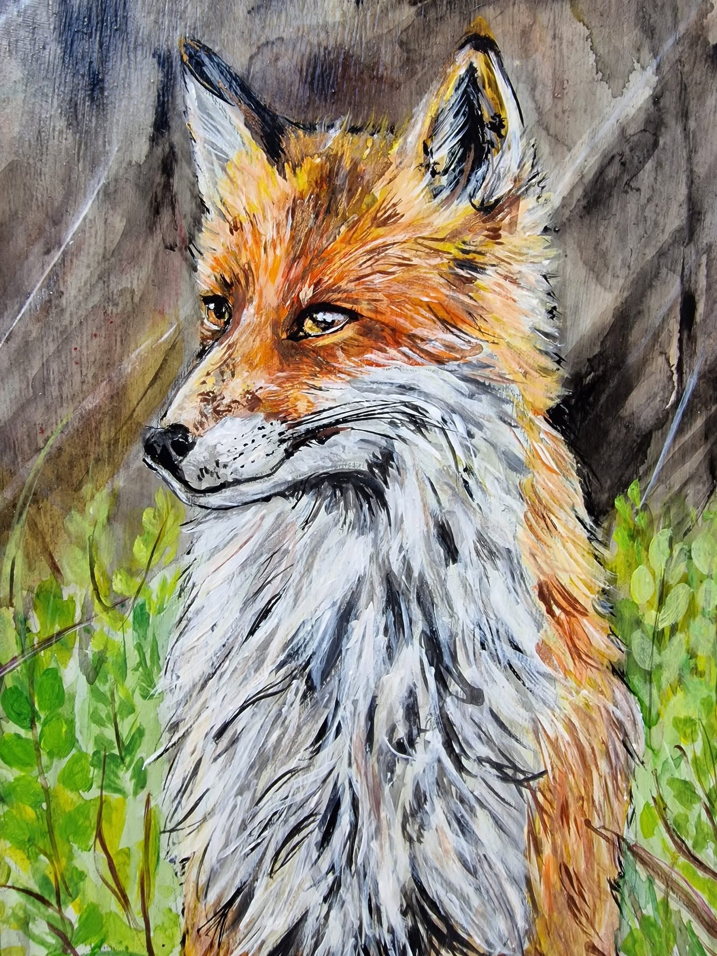 SOLD Twilight Fox, Hand Painted Hookset