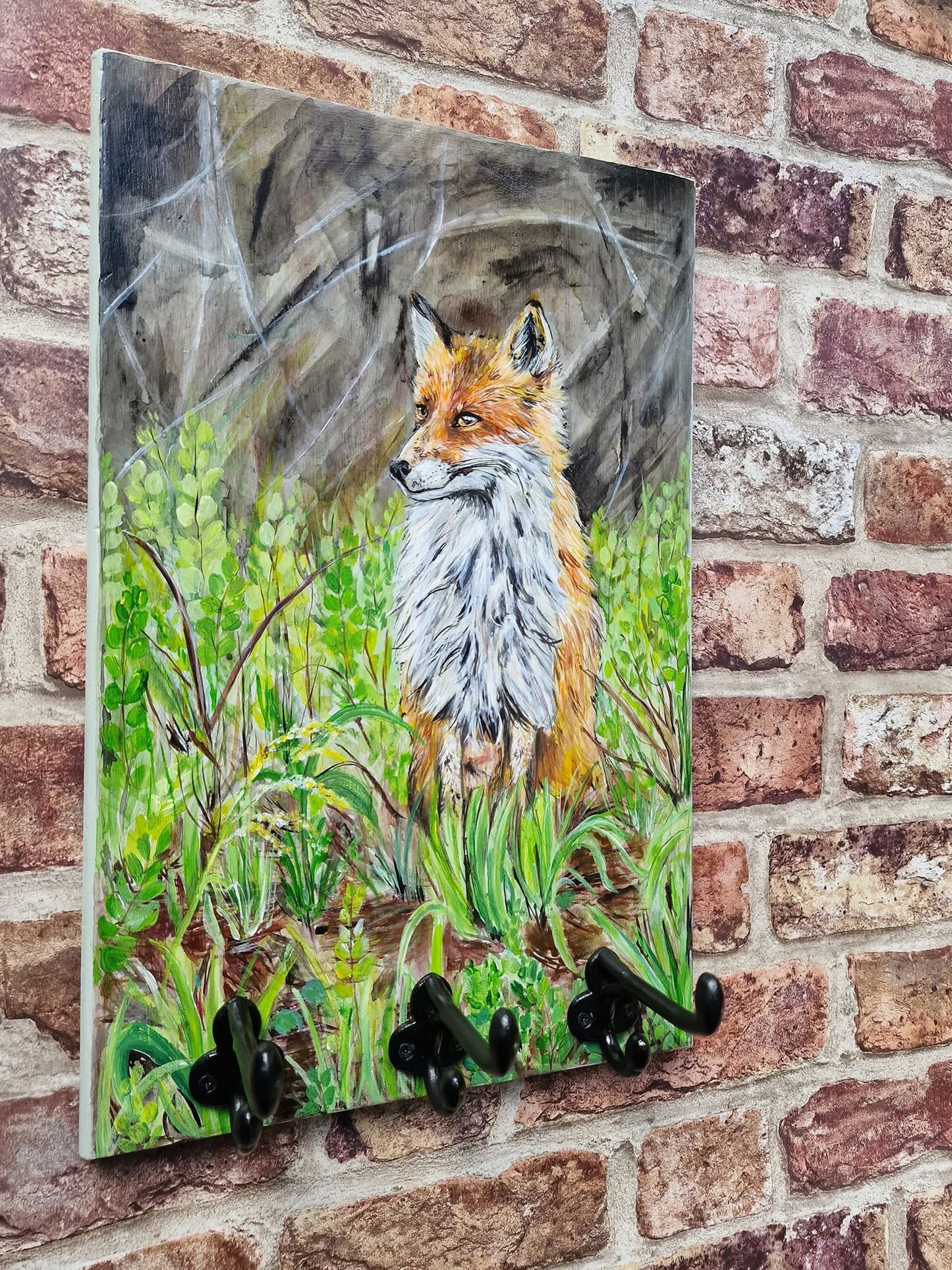 SOLD Twilight Fox, Hand Painted Hookset