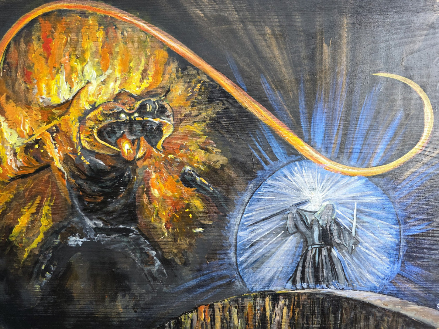 Lord of the Rings, Gandalf & the Balrog, Hand Painted Wall Art