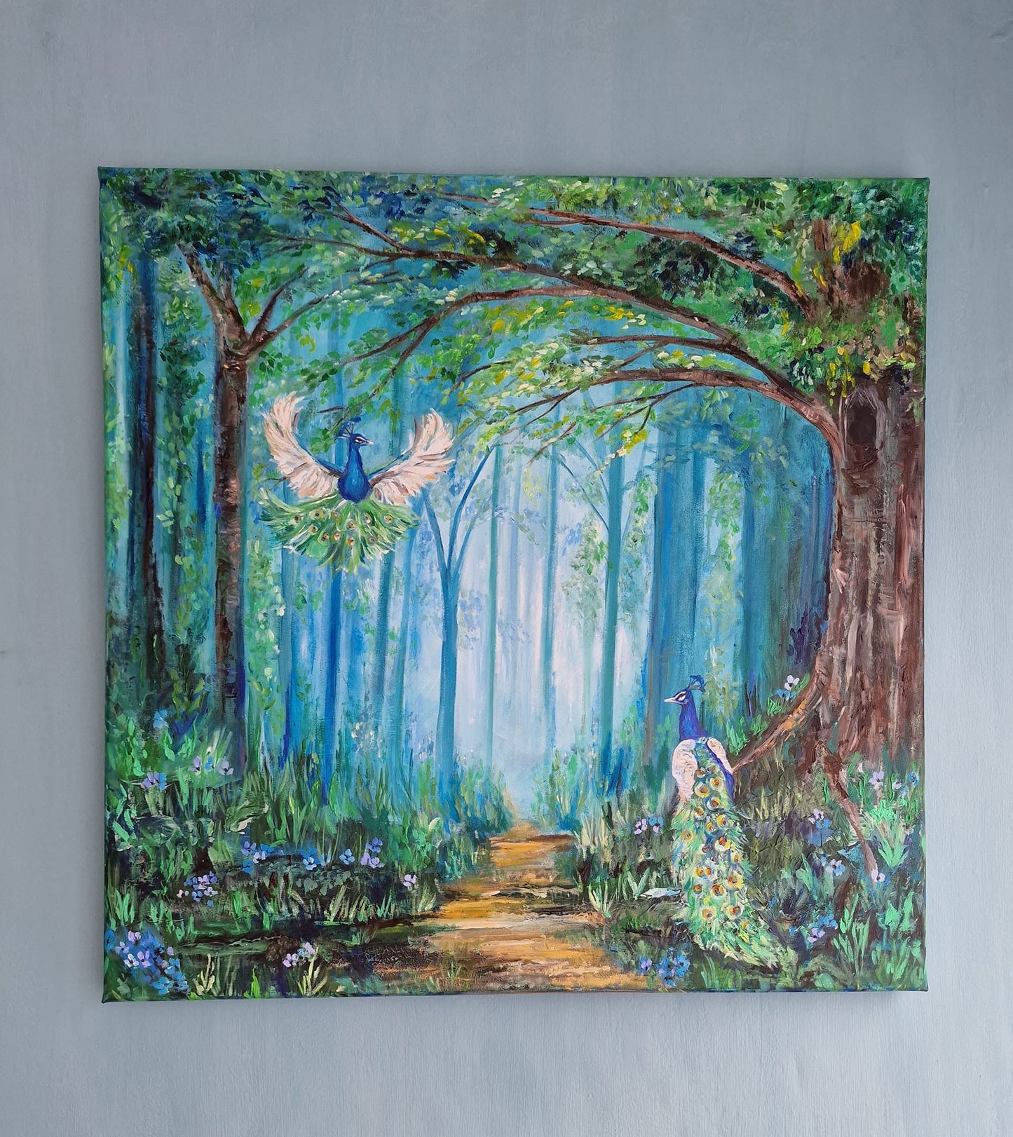 SOLD Echoes of the Peacock Forest, Acrylic on Canvas