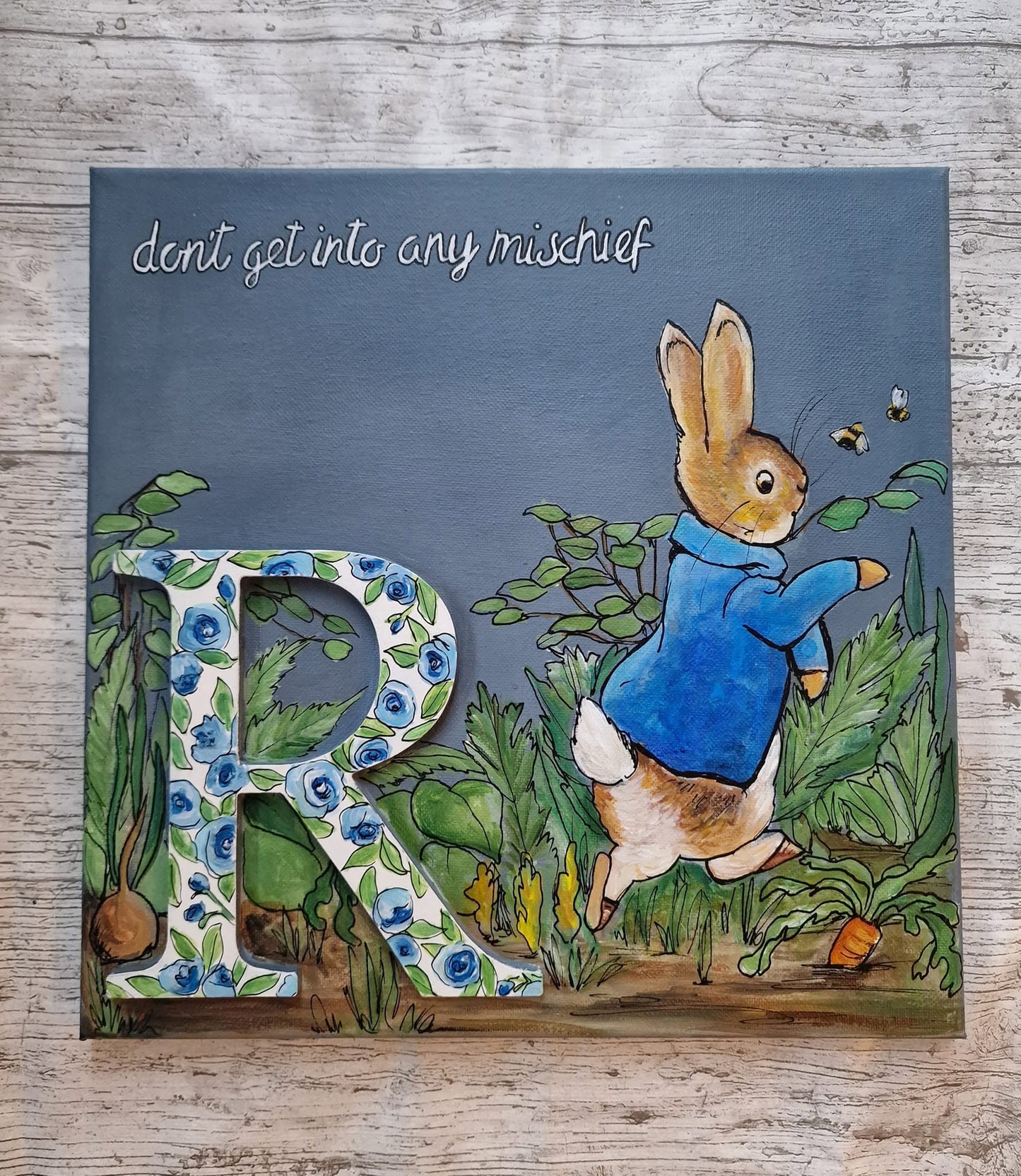 SOLD Peter Rabbit ,Mischief, Set of Two Paintings