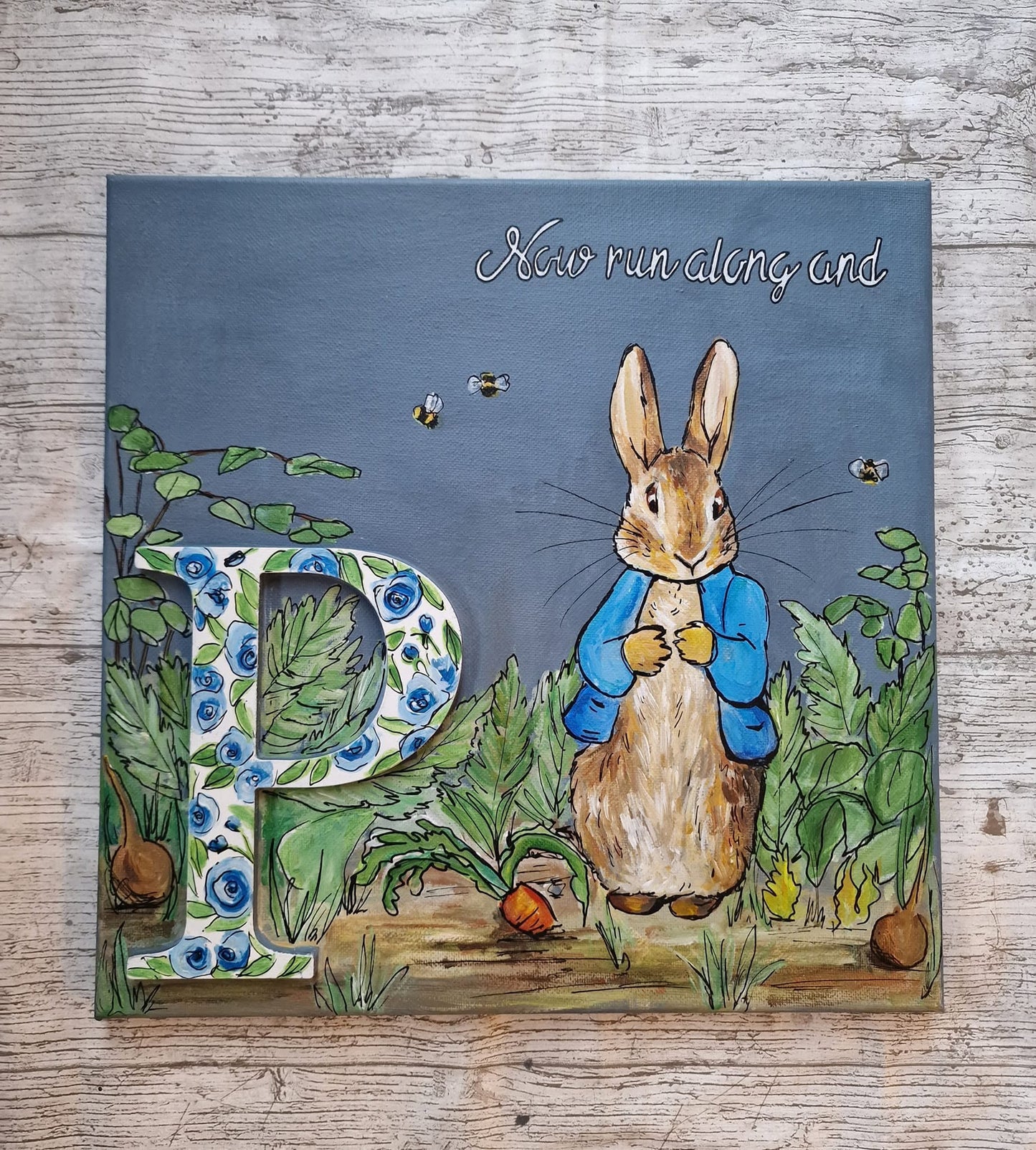 SOLD Peter Rabbit ,Mischief, Set of Two Paintings