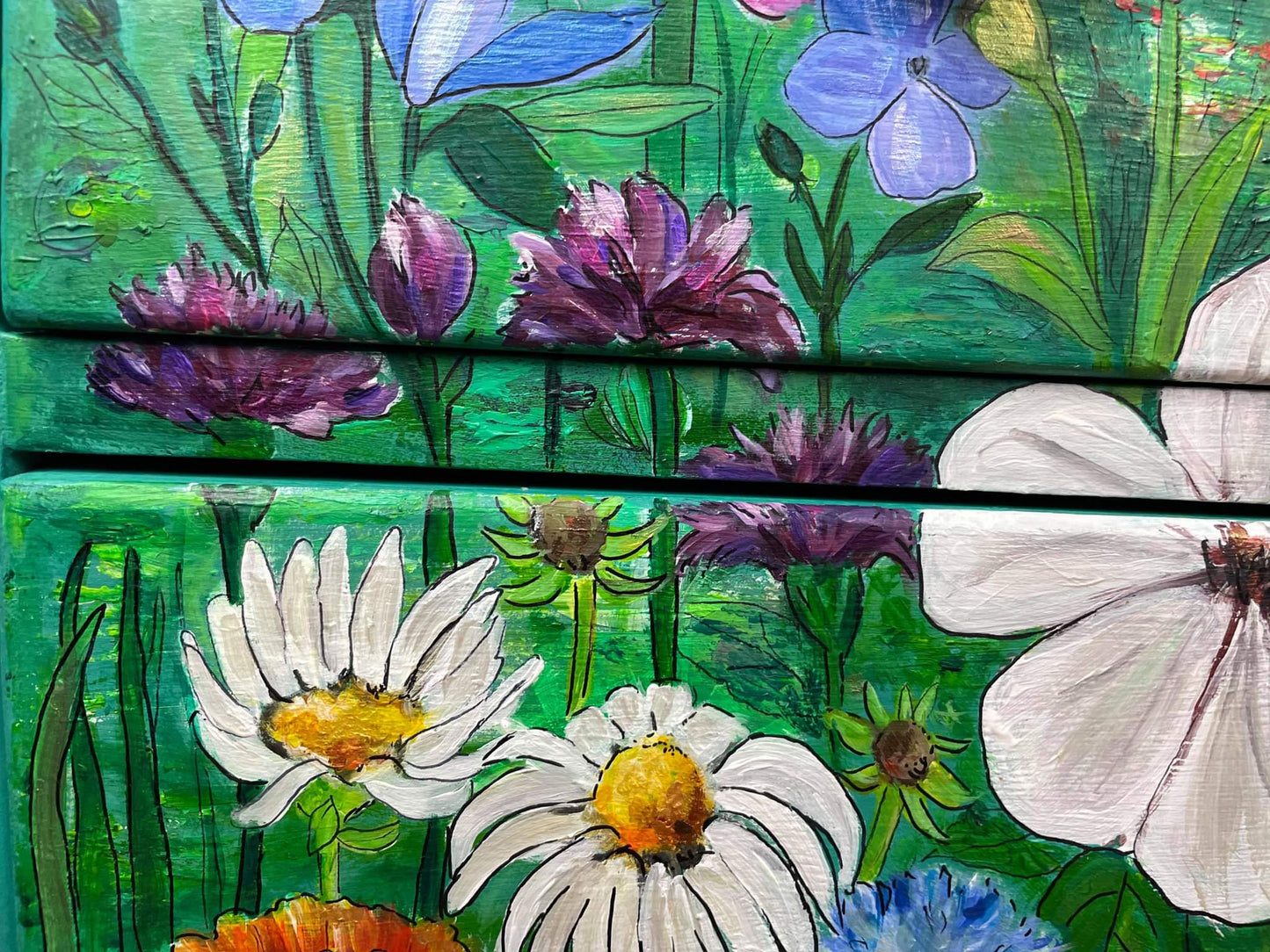 SOLD- Florence Dresser , Hand painted Florals