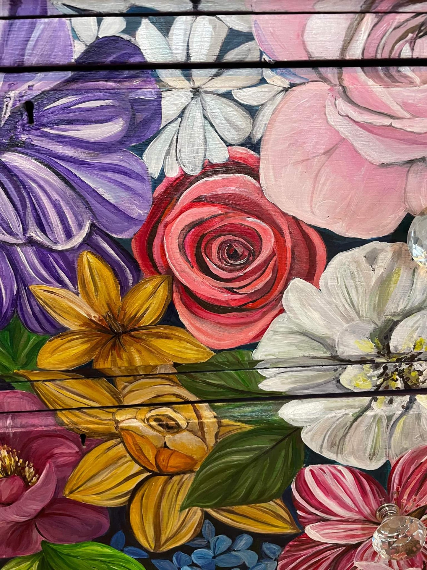SOLD - Wendy Floral Dresser, Hand Painted - Original Design by JK