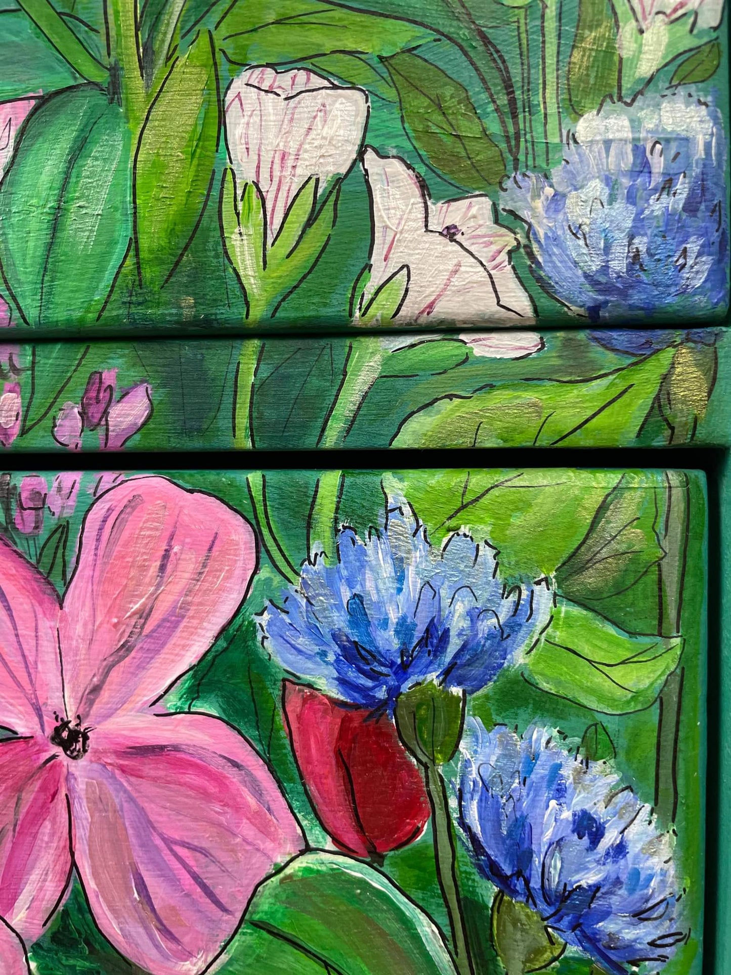 SOLD- Florence Dresser , Hand painted Florals