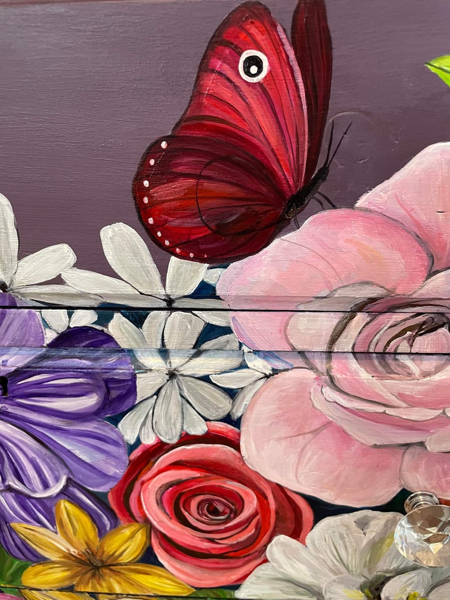 SOLD - Wendy Floral Dresser, Hand Painted - Original Design by JK