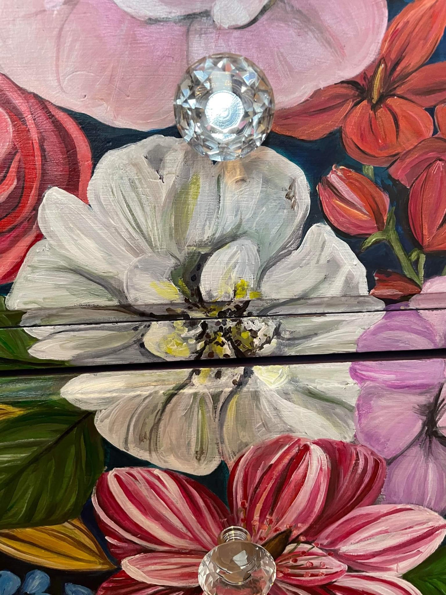 SOLD - Wendy Floral Dresser, Hand Painted - Original Design by JK