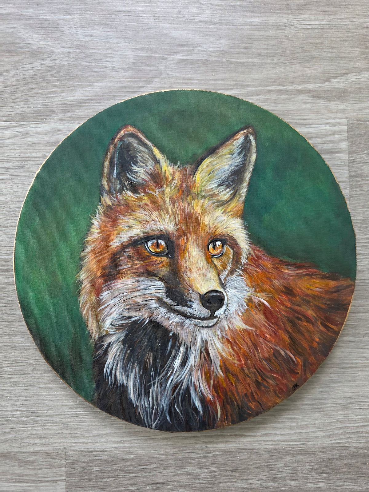 Set of Two Acrylic Fox Paintings: Guardians of the Forest (Canvas)