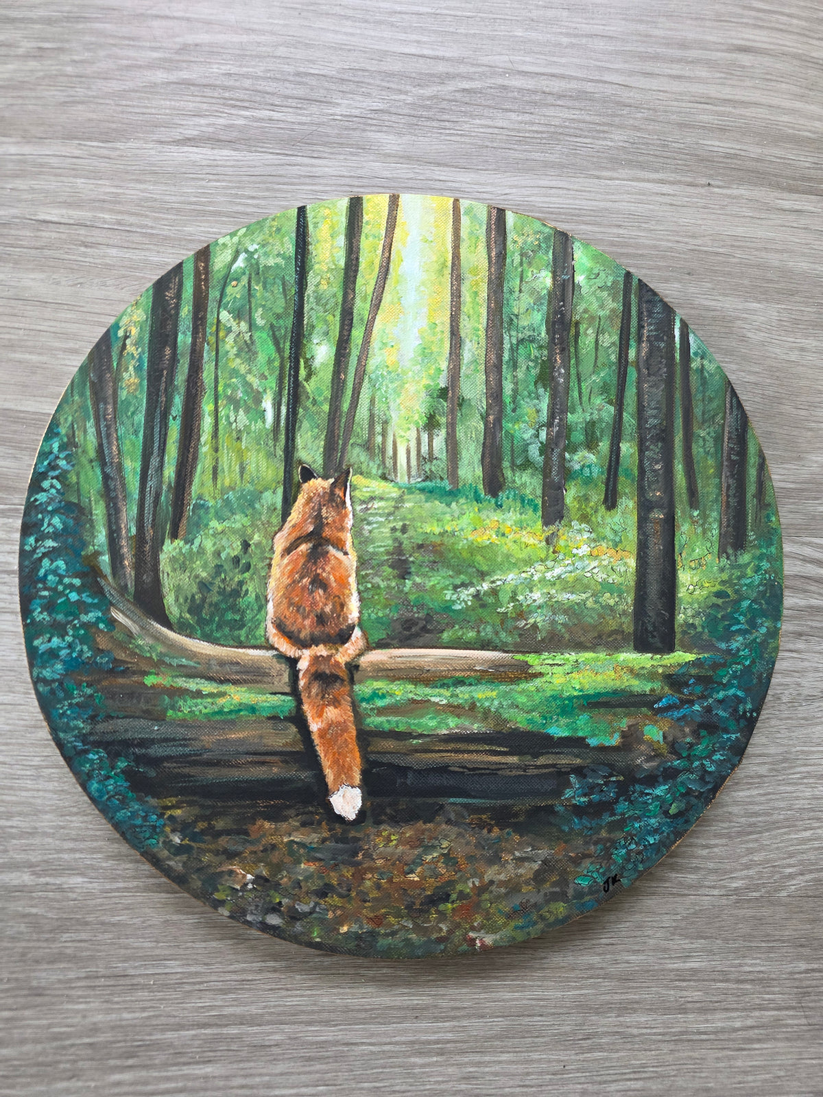 Set of Two Acrylic Fox Paintings: Guardians of the Forest (Canvas)
