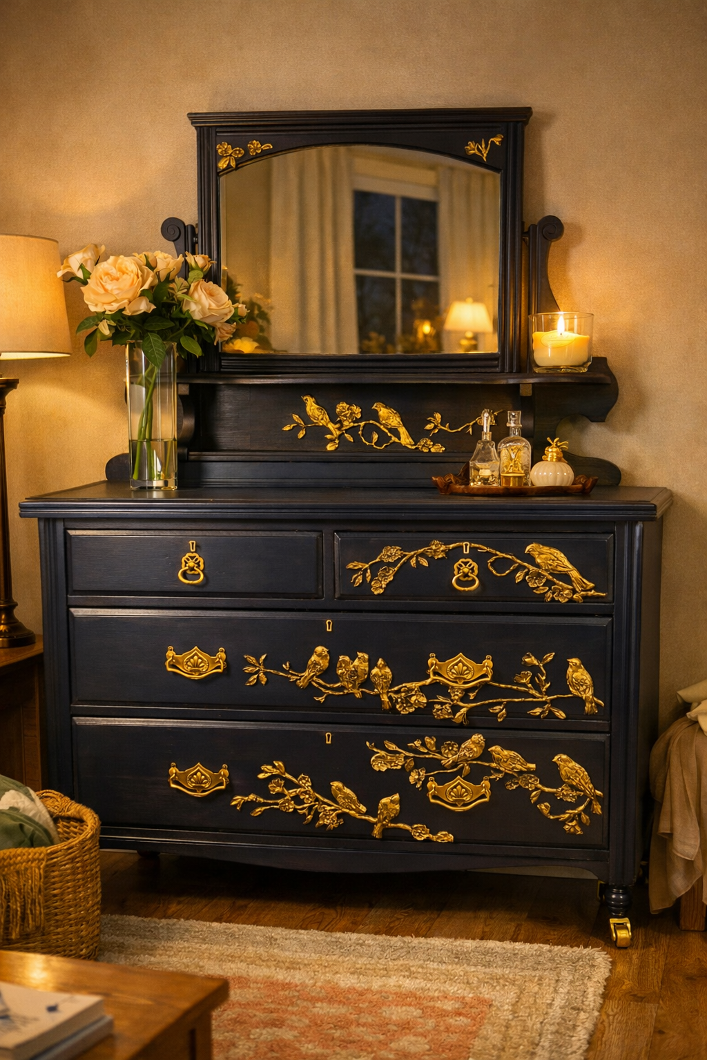 The Midnight Aviary, Dressing Table - Hand Crafted