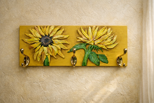 SOLD Sunflower Clay, Hand Painted Hookset