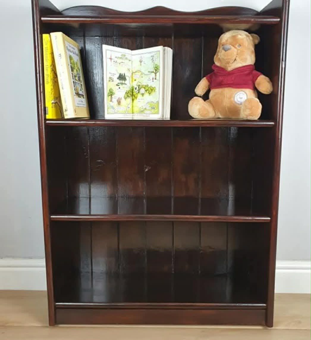 COMMISSION - Winnie‑the‑Pooh Storybook Bookcase — A Hand‑Painted Tribute to E.H. Shepard’s Classic Illustrations