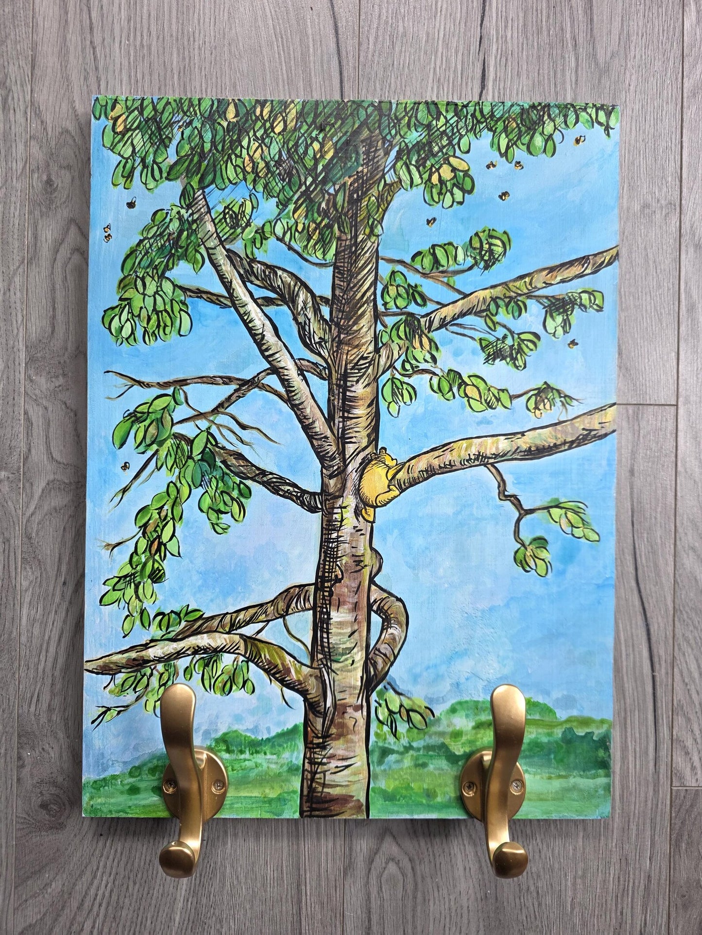 Winnie the Pooh, Hand Painted Double Hookset